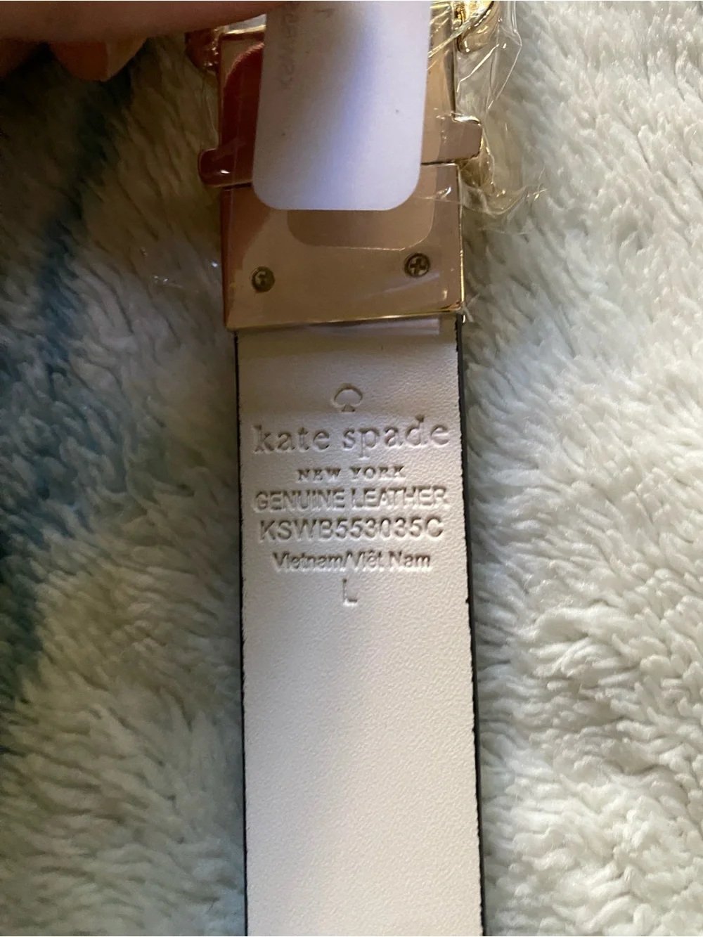 kate spade black and white reversible leather belt with gold buckle